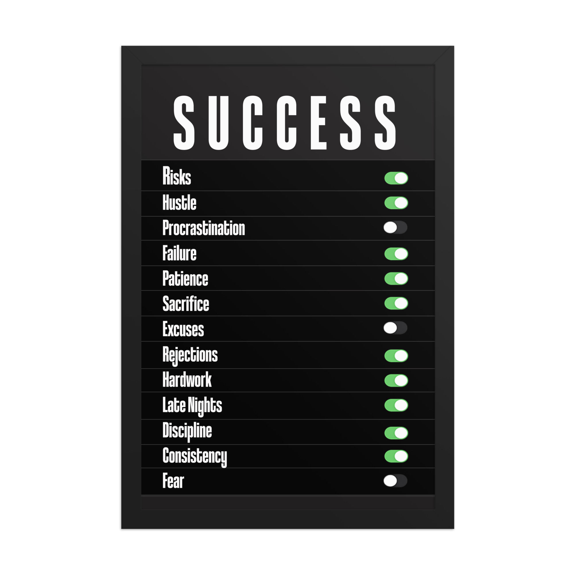 Success ii | Motivational Framed Poster | 12 x18 inch