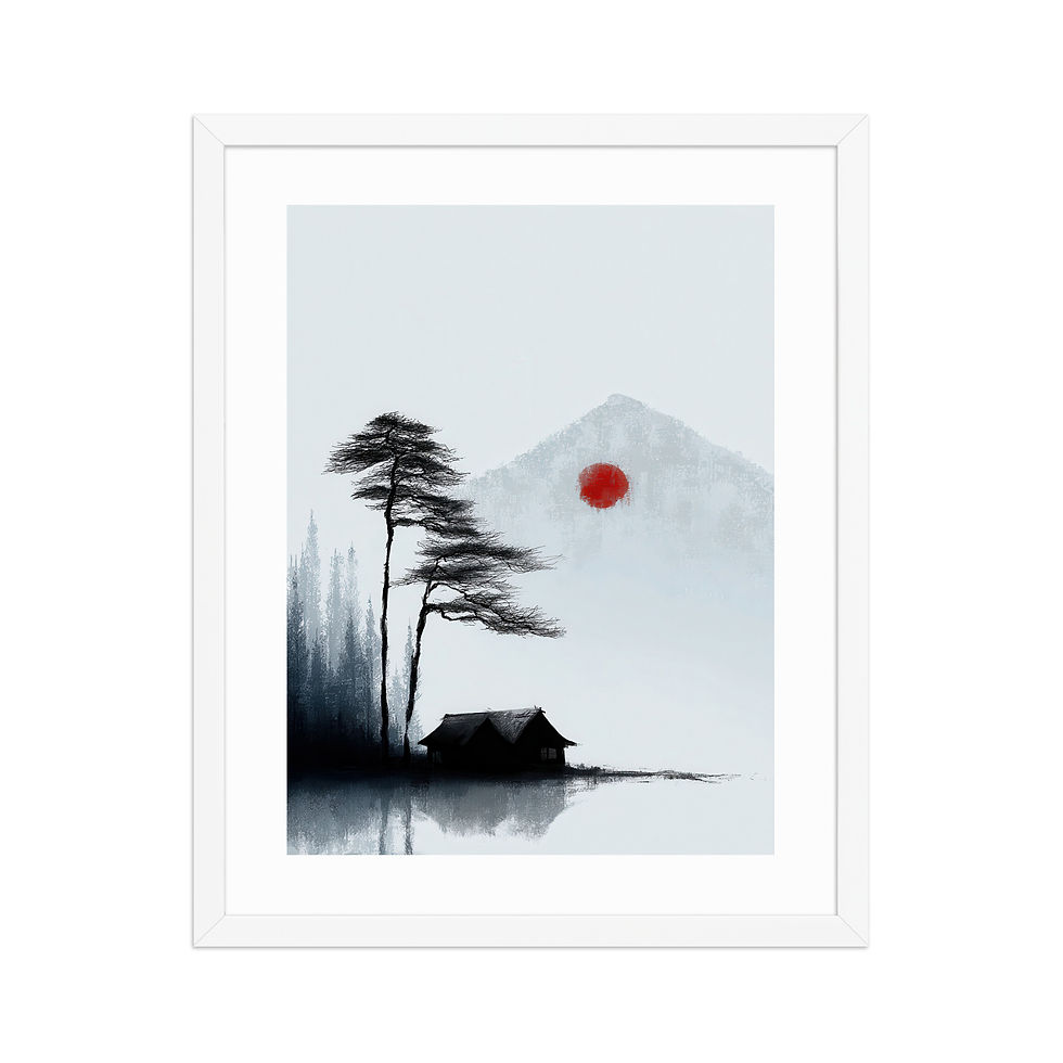 Thumbnail: Japandi Sumei-e Japanese Ink Inspired Print