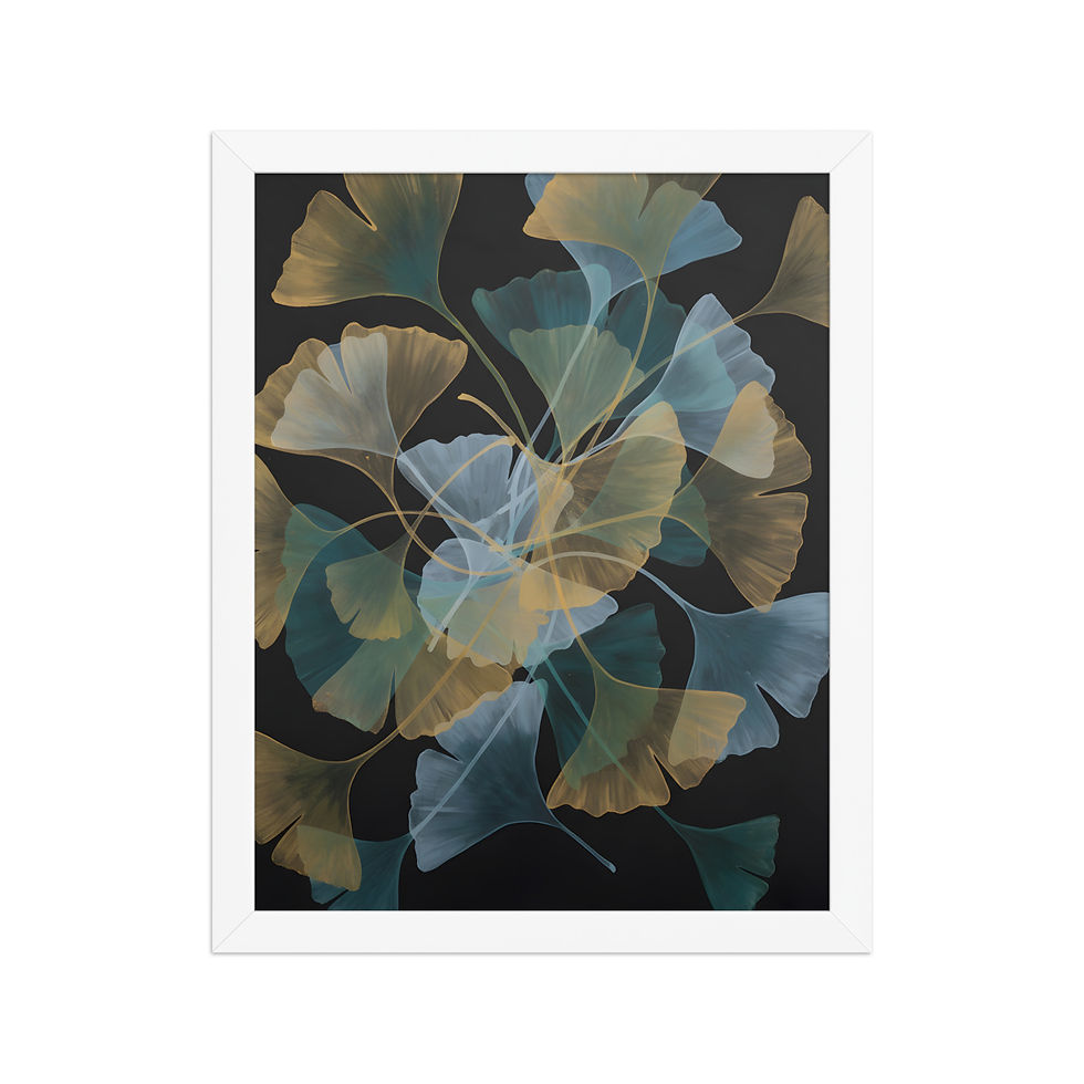 Thumbnail: Abstract Layered Ginkgo Leaves Art Print