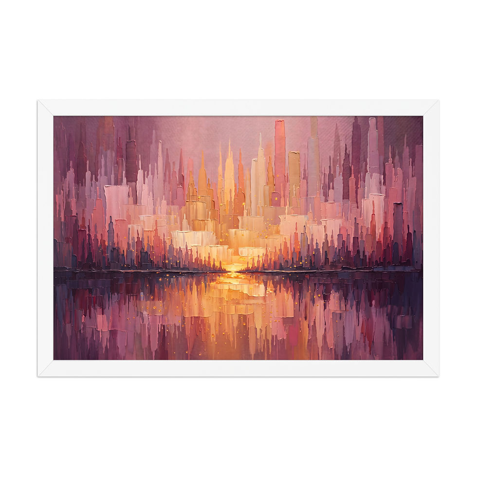 Thumbnail: Vertical Cascade Abstract Framed Mega Wall Art