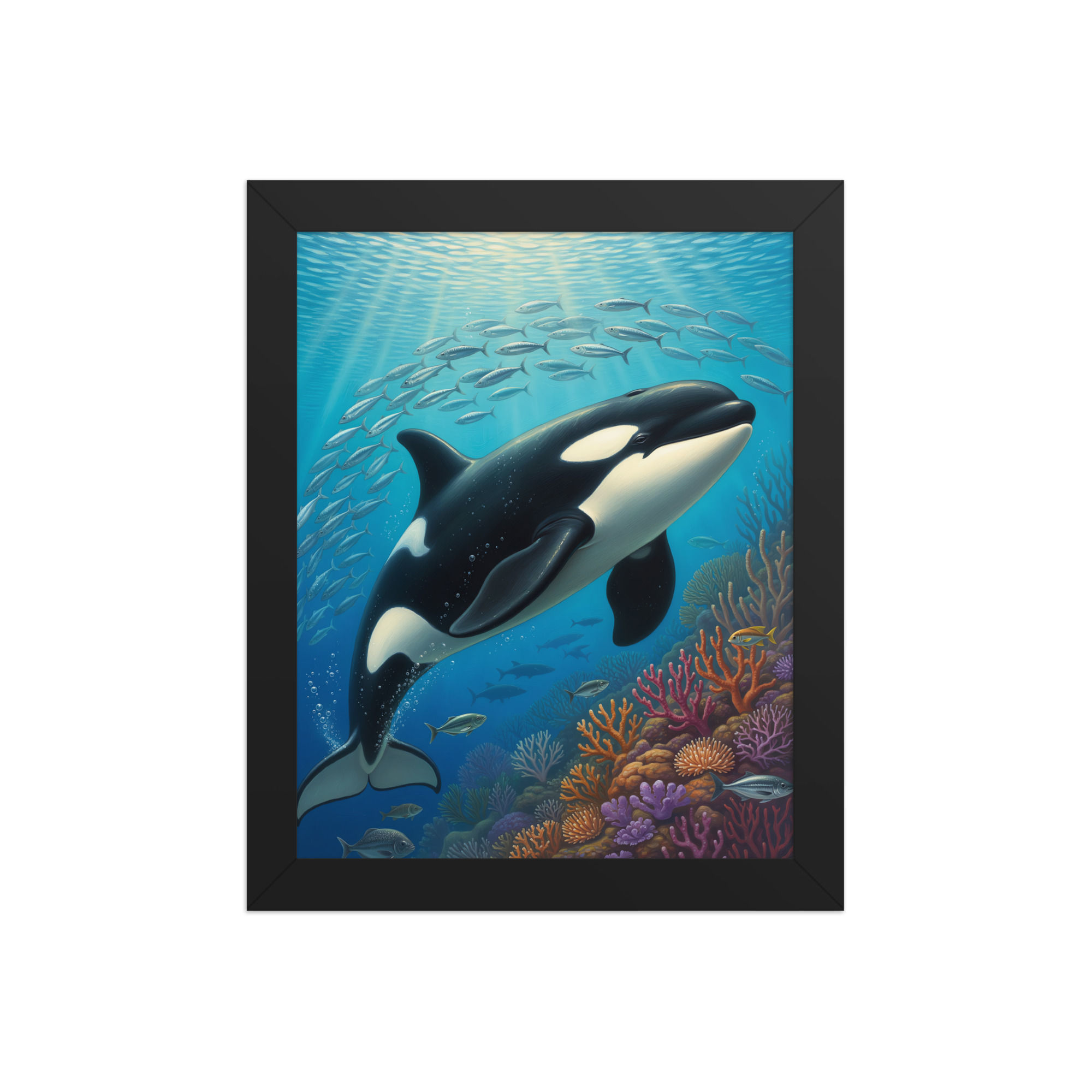 Under Sea Orca Framed Art Print