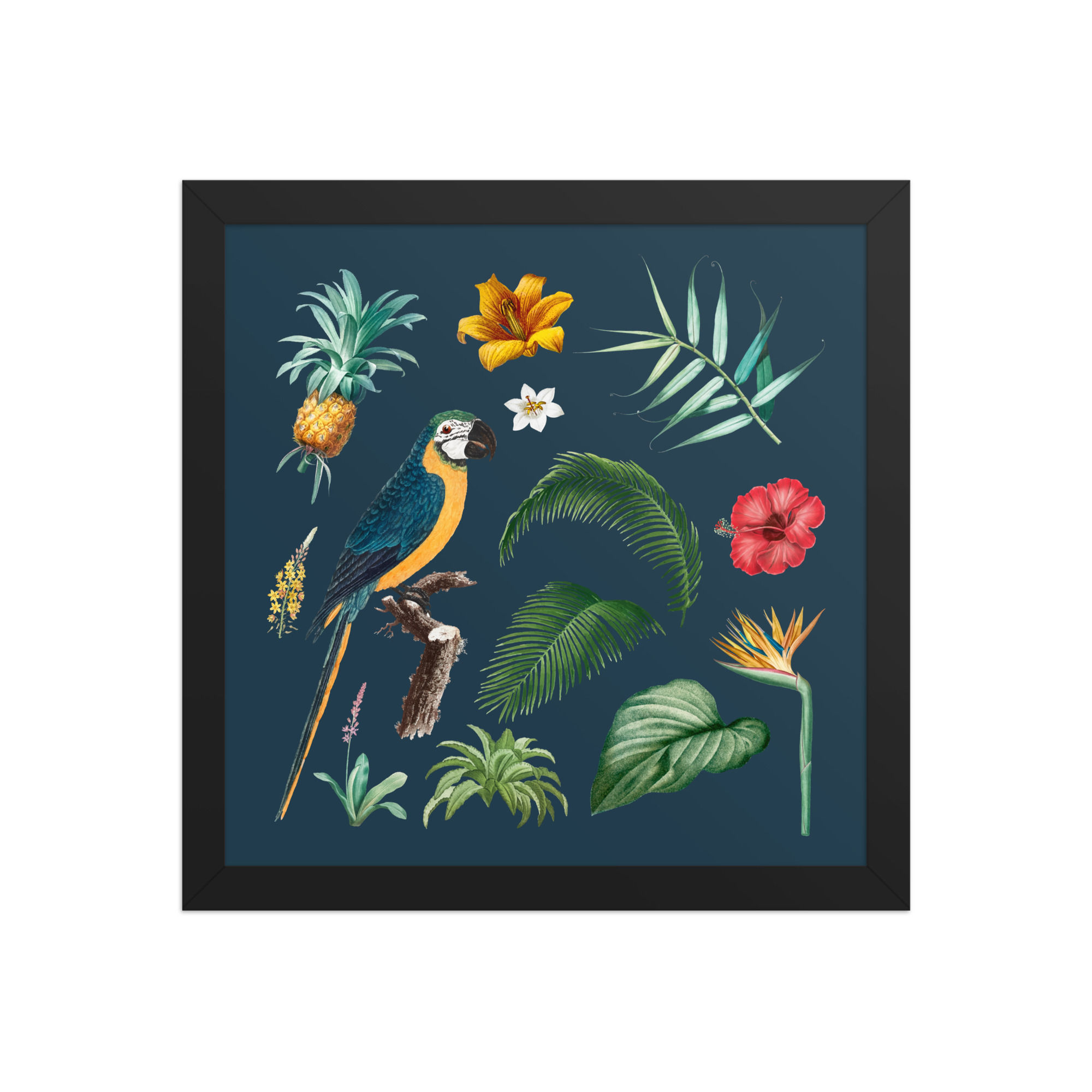 Botanical Tropical Jungle Wall Art | Vibrant Exotic Flora Print