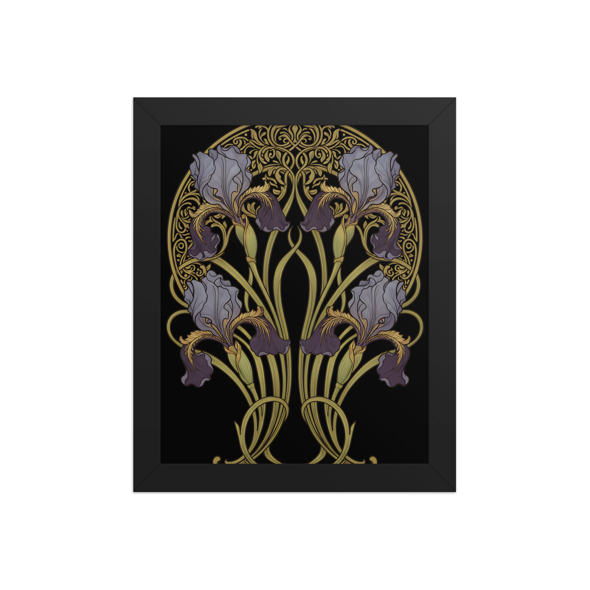 Gold Art Nouveau Botanicals Framed Art Print