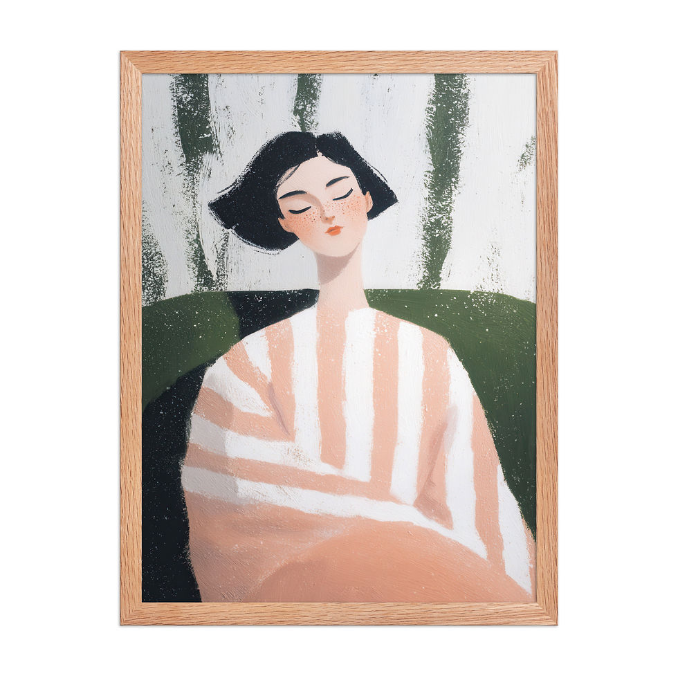 Thumbnail: Woman Portrait Gouache Inspired Art Print  
