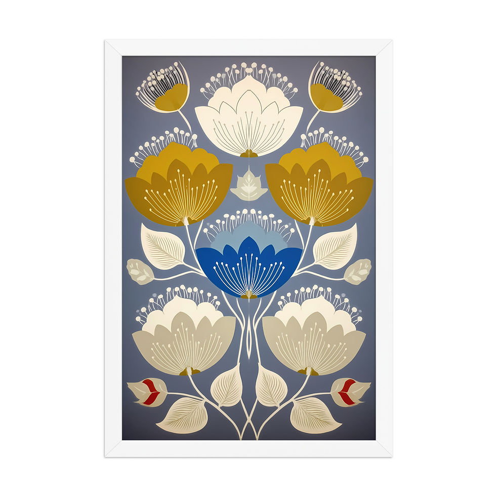 Thumbnail: Folk Style Scandinavian Botanical Prints - Elegant Wall Art