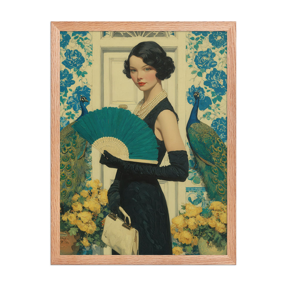 Thumbnail: Timeless Art Nouveau Elegance - Framed Print