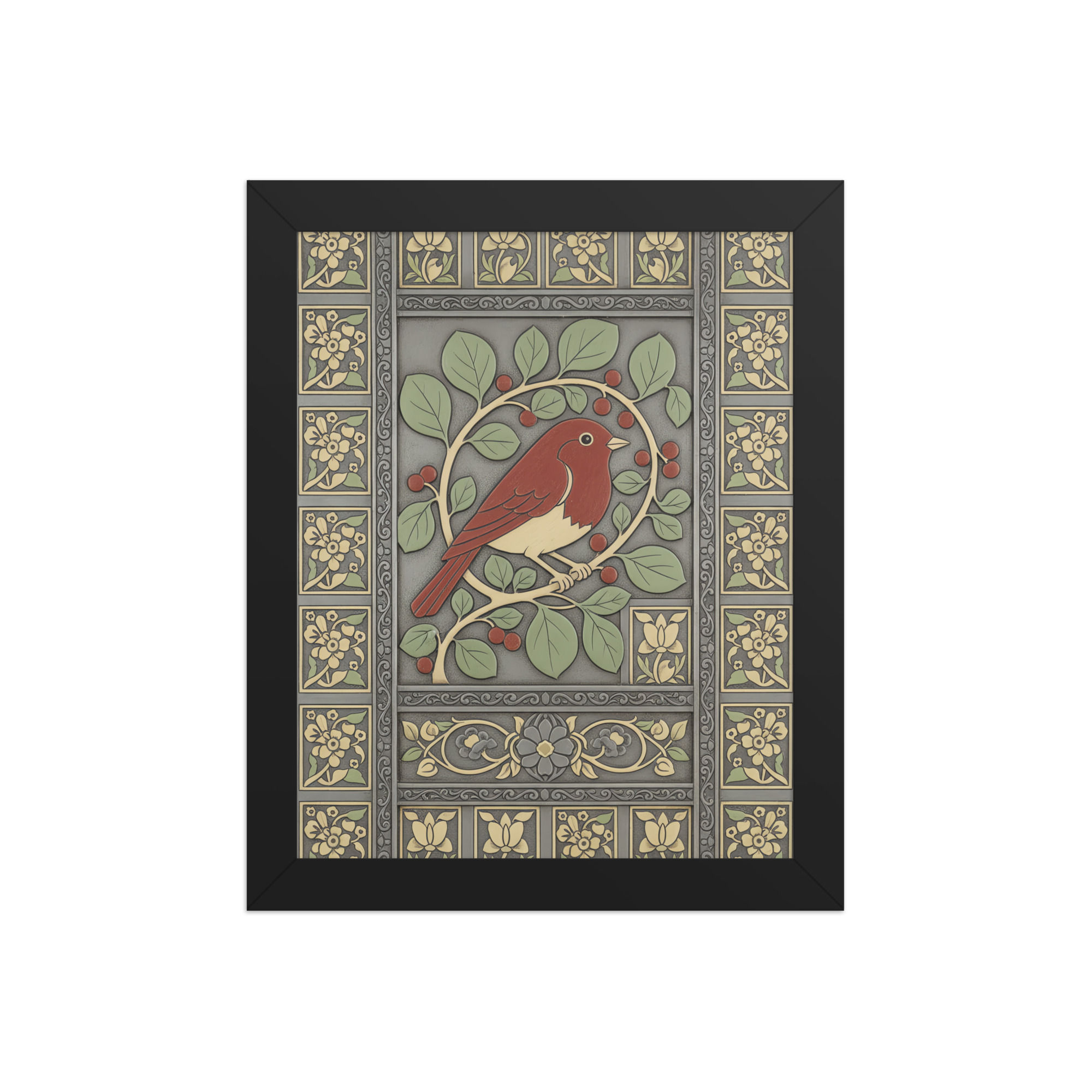 Red Breasted Robin Cottagecore Art Print