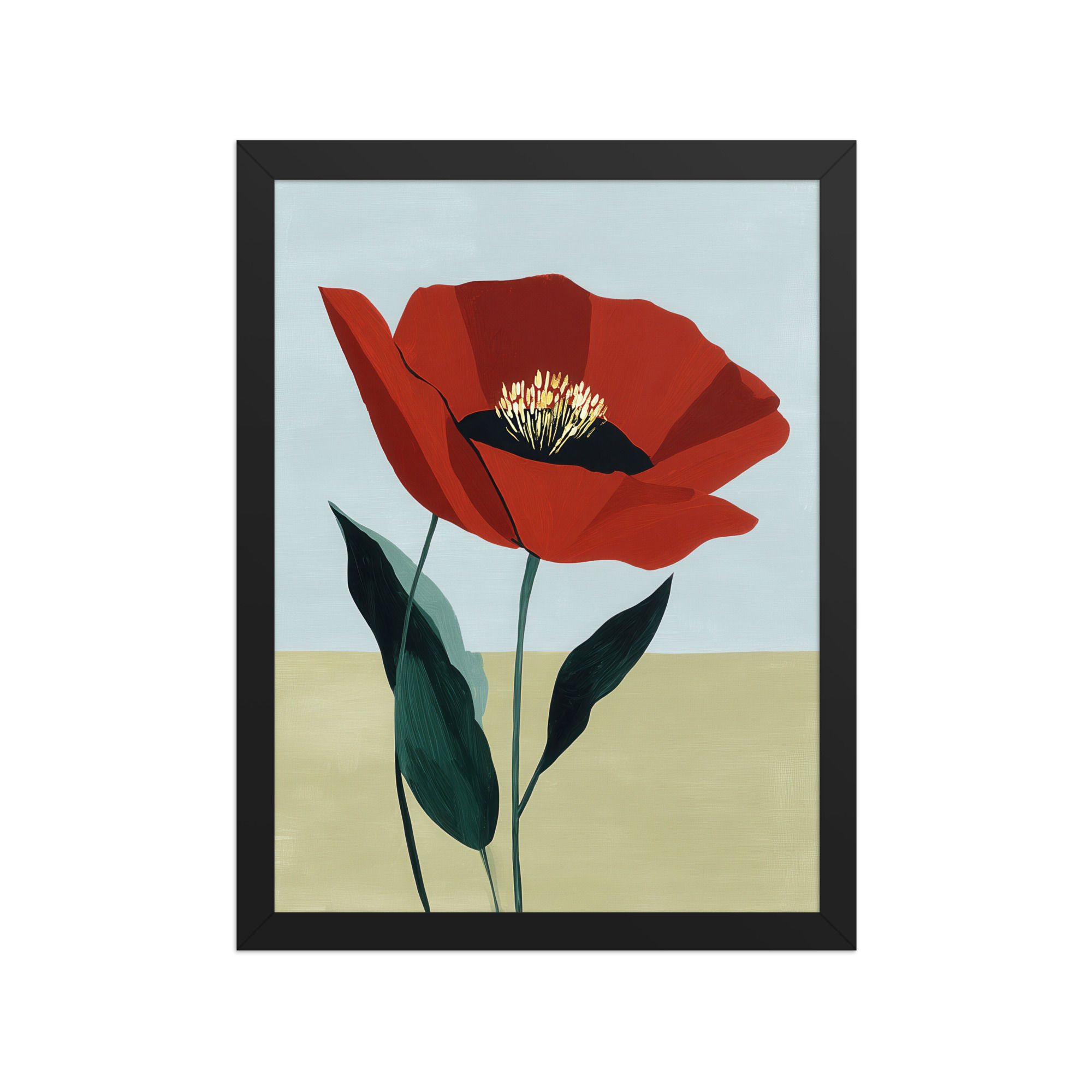 Poppy Gouache Inspired Art Print 