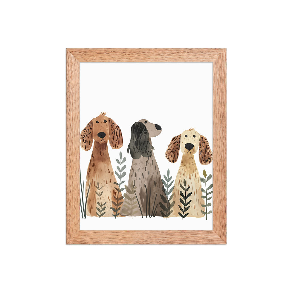 Thumbnail: Dogs | Whimsical Framed Nursery Prints for Kids' Rooms | Adorable Wall Art