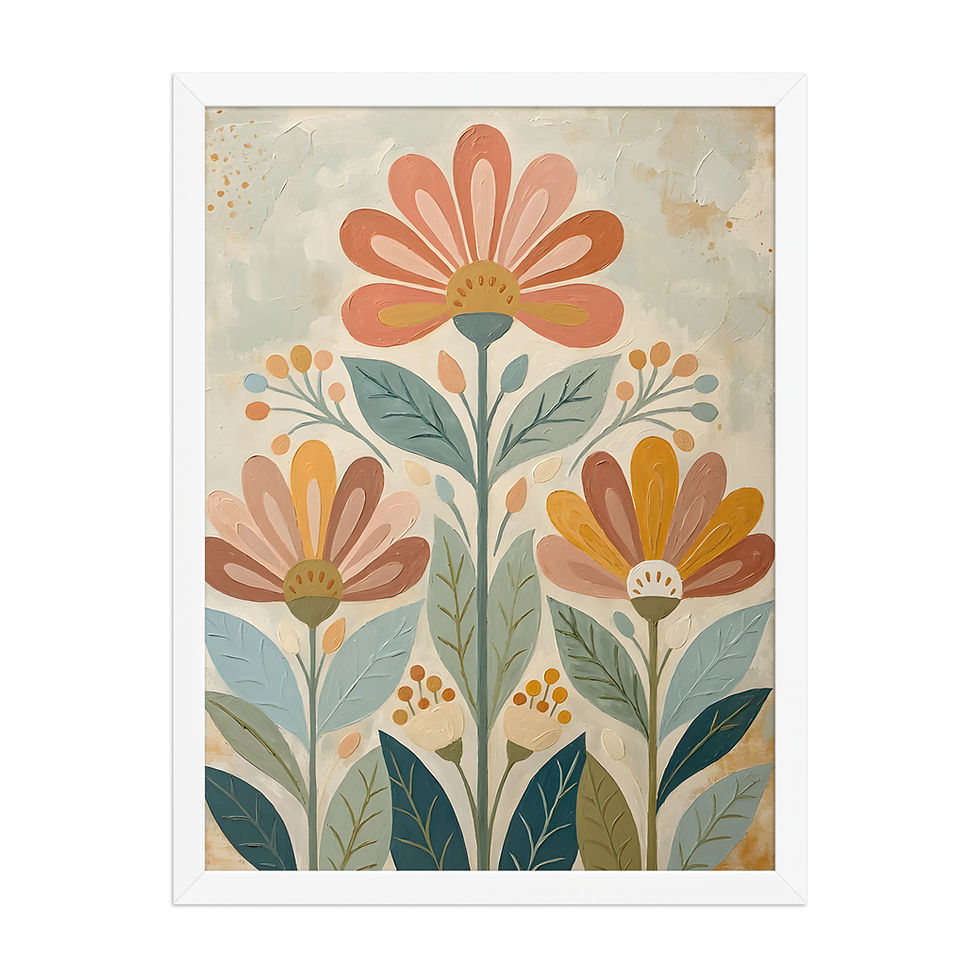Thumbnail: Folk Style Botanical Art Print