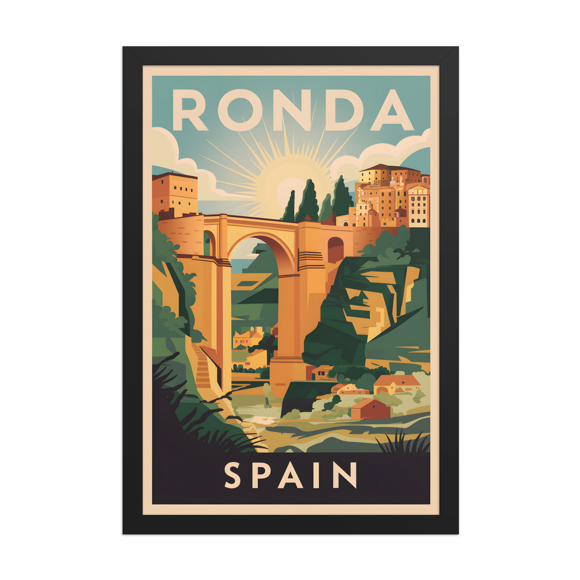 Ronda, Spain Modern Travel Art