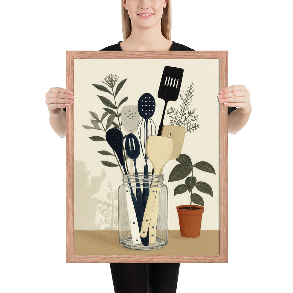 Thumbnail: Trendy Framed Gouache Art