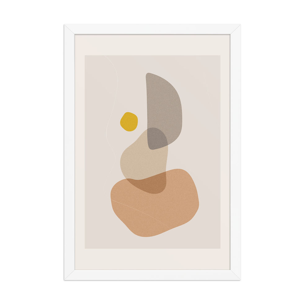 Thumbnail: Abstract Balanced Stones Framed Boho Wall Art