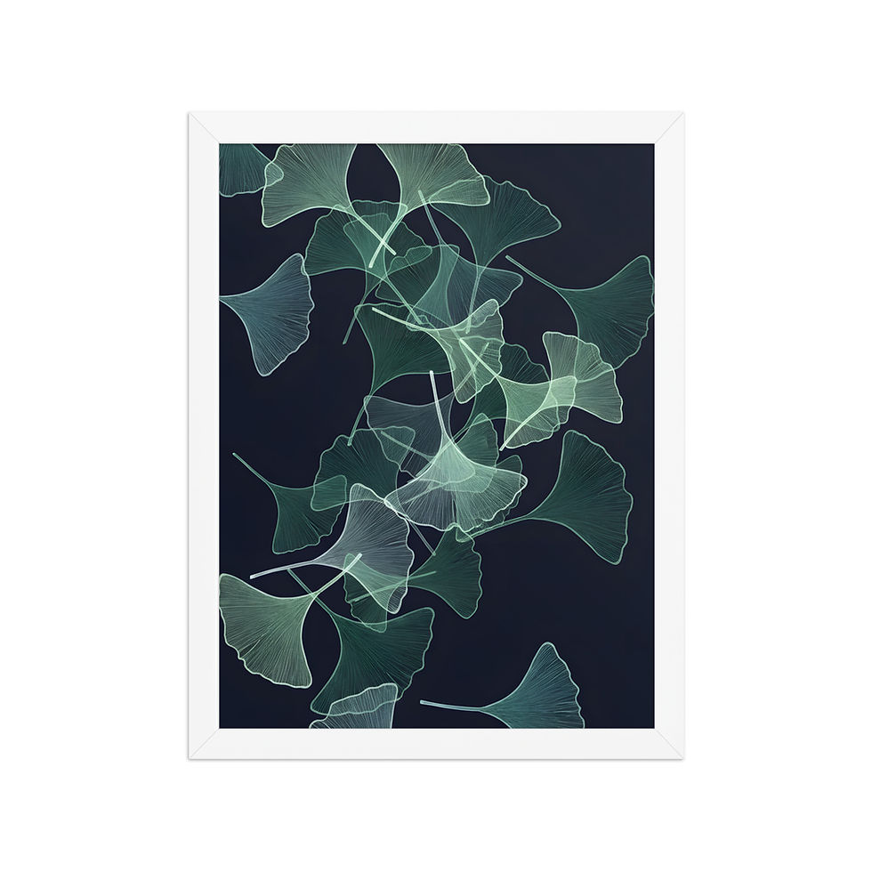 Thumbnail: Layered Translucent Ginkgo Leaves Art Print