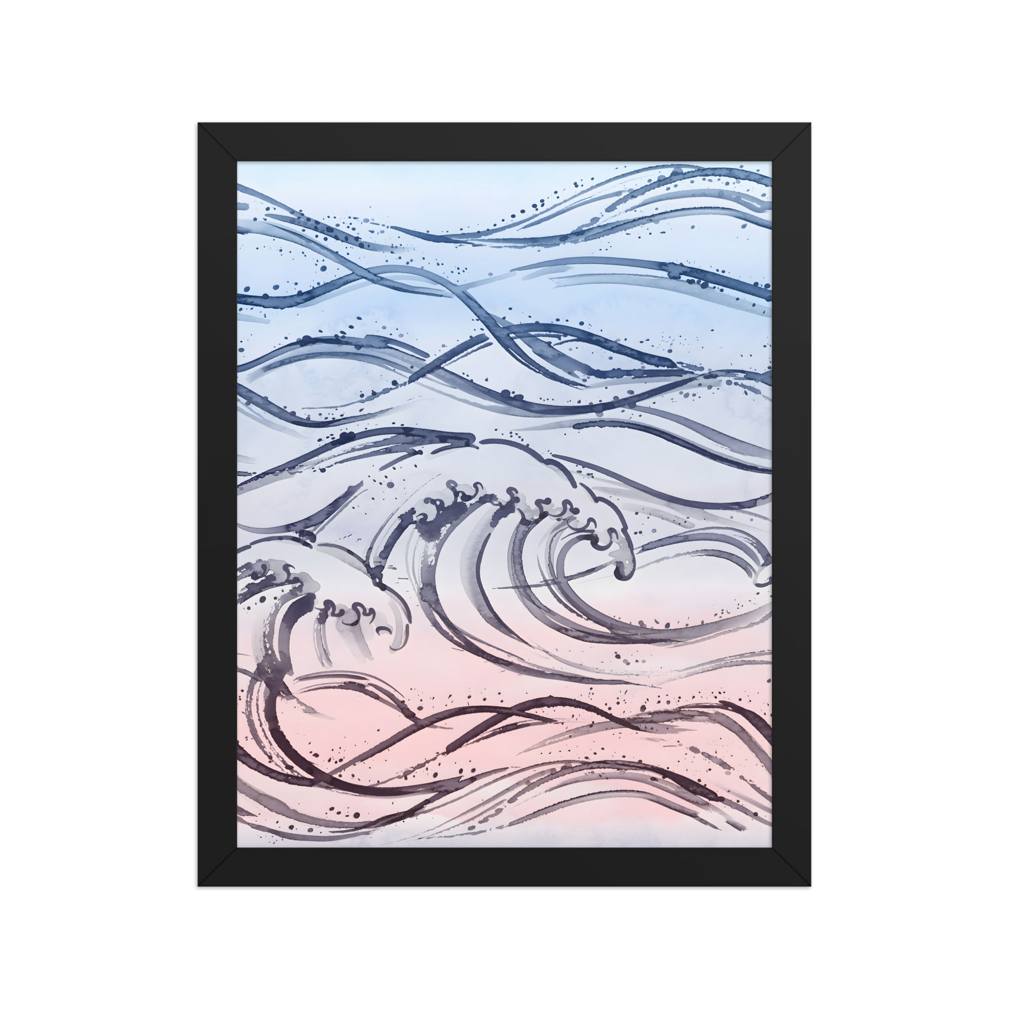 Abstract Summer Waves Framed Coastal Print