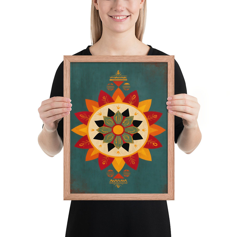 Thumbnail: Framed Geometric Boho Art – Trendy Decor Piece