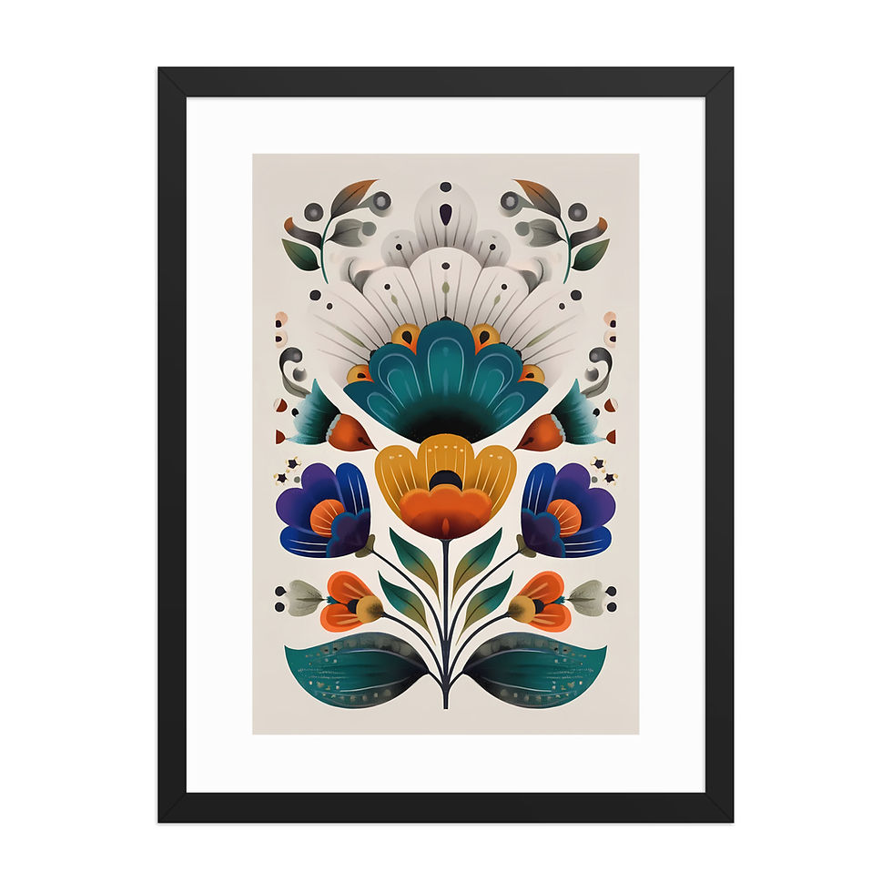 Thumbnail: Scandinavian Inspired Botanical Wall Art - Folk Style Decor