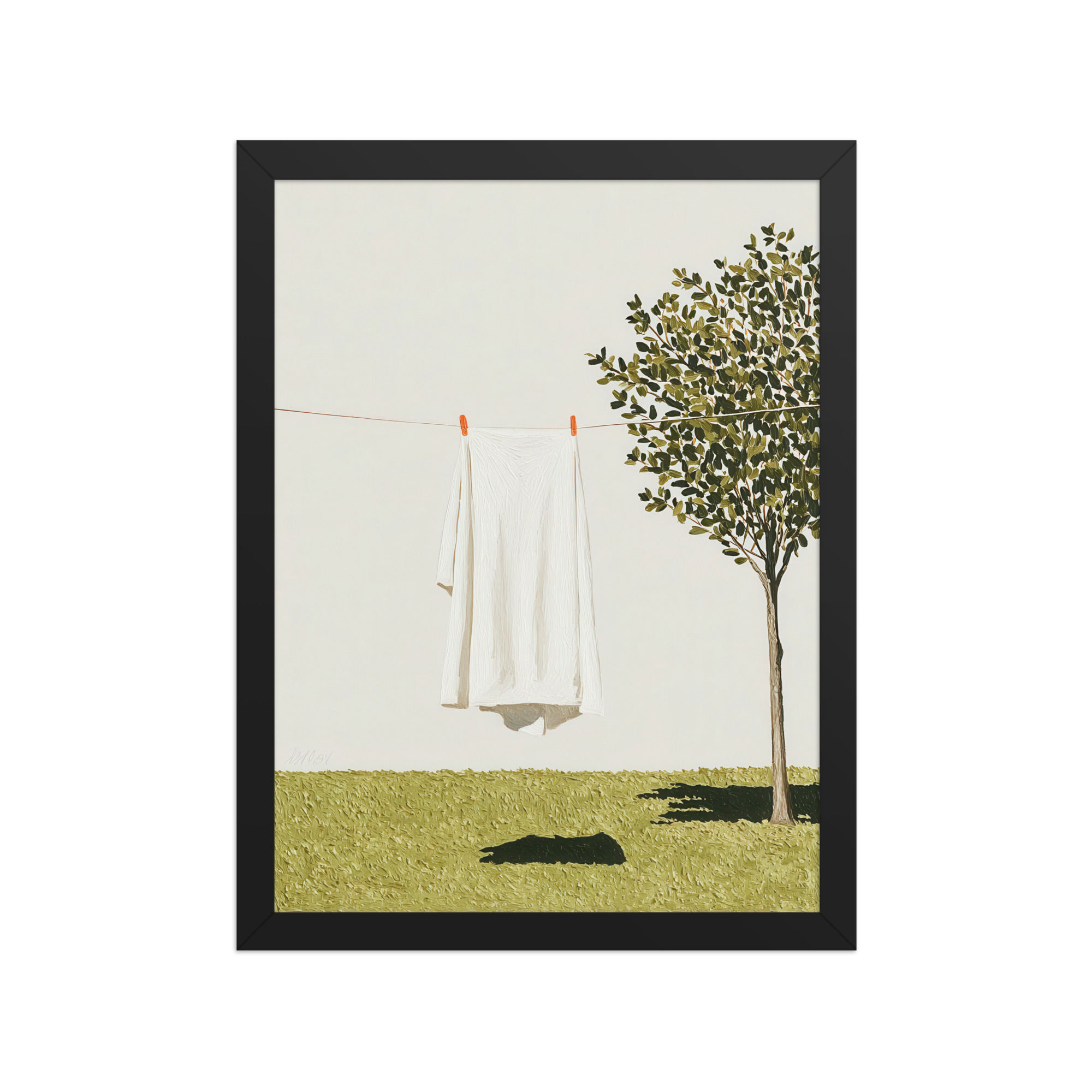 Hanging Laundry Gouache Inspired Art Print