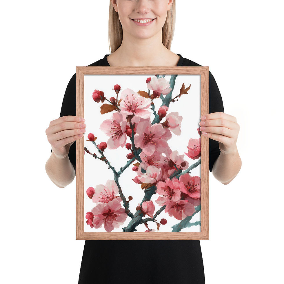 Thumbnail: Artistic Botanical Fusion - Framed Floral Print