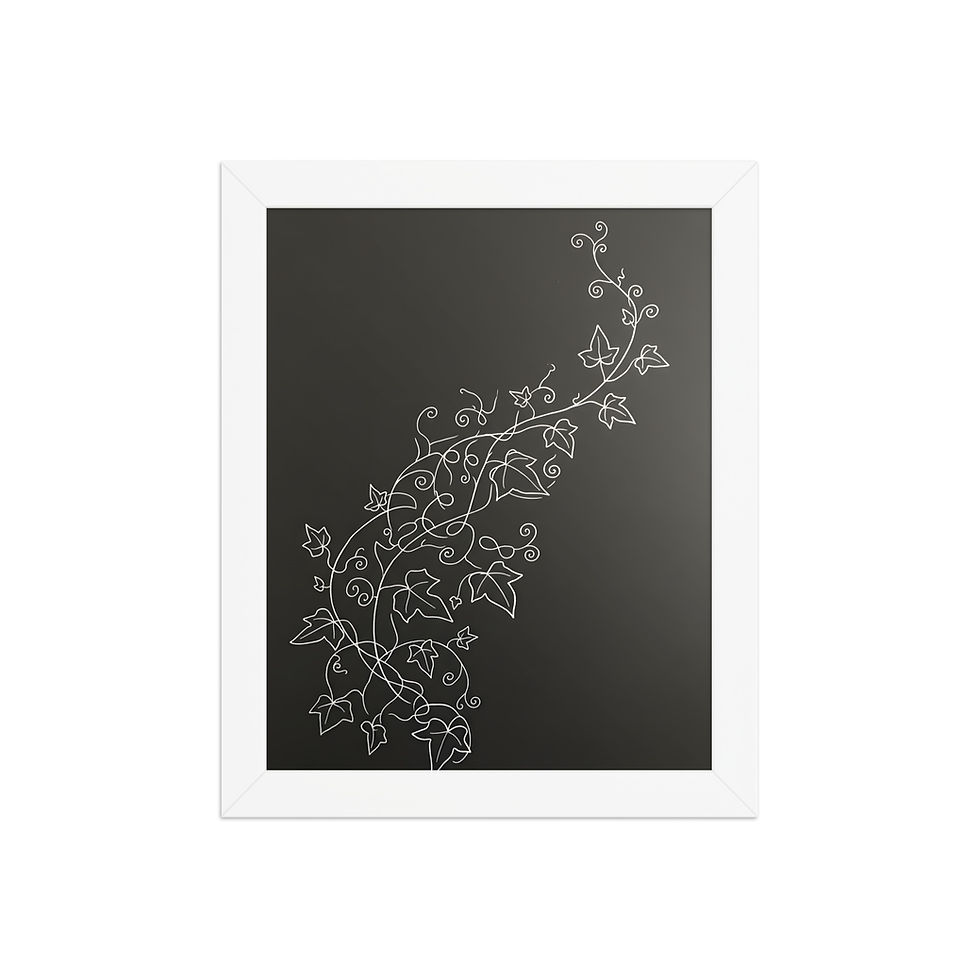 Thumbnail: Fine Line Ivy Vine Minimalist Framed Wall Art