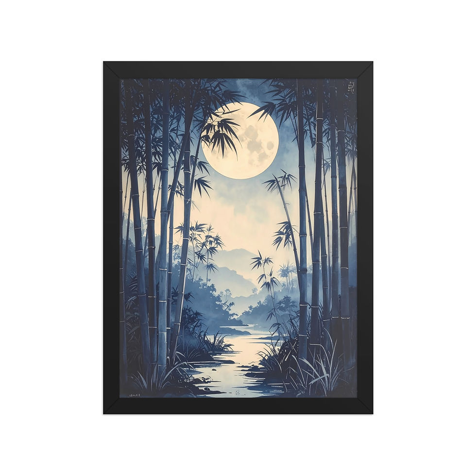 Thumbnail: Bamboo Forest under a Full Moon Art Print