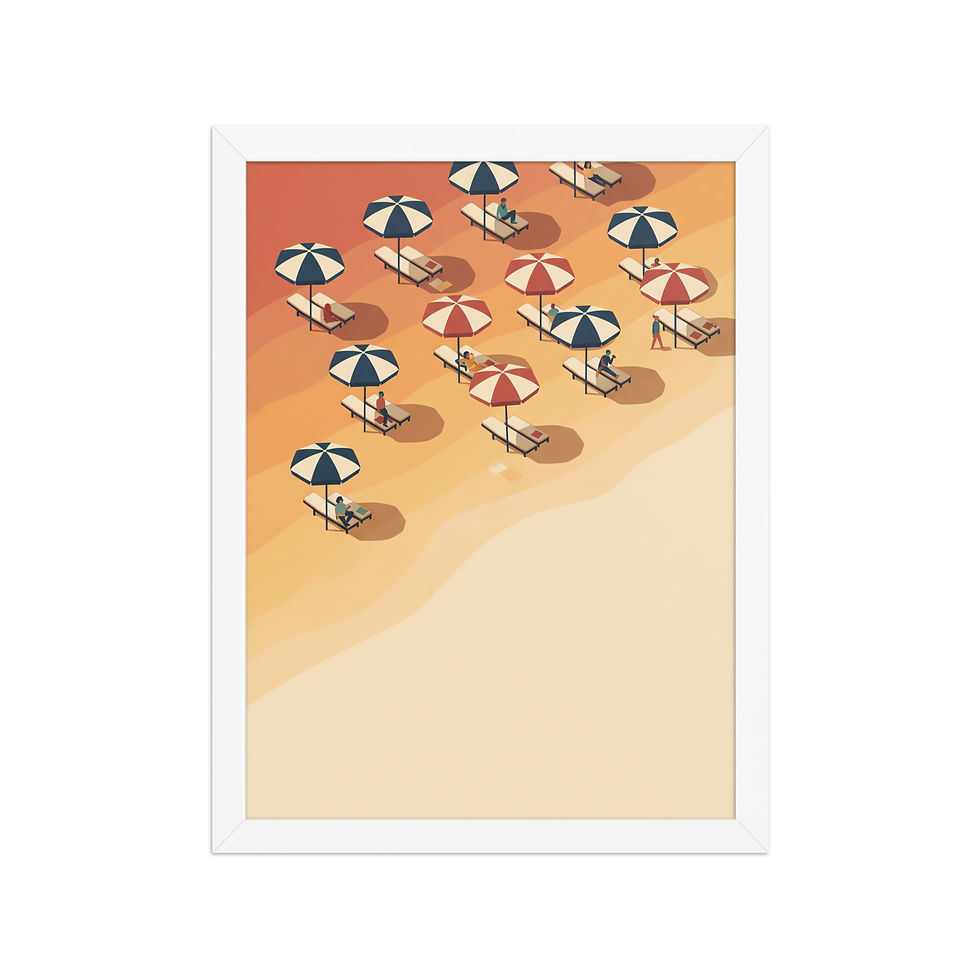 Thumbnail: Isometric Beach Parasols Beach Art Print