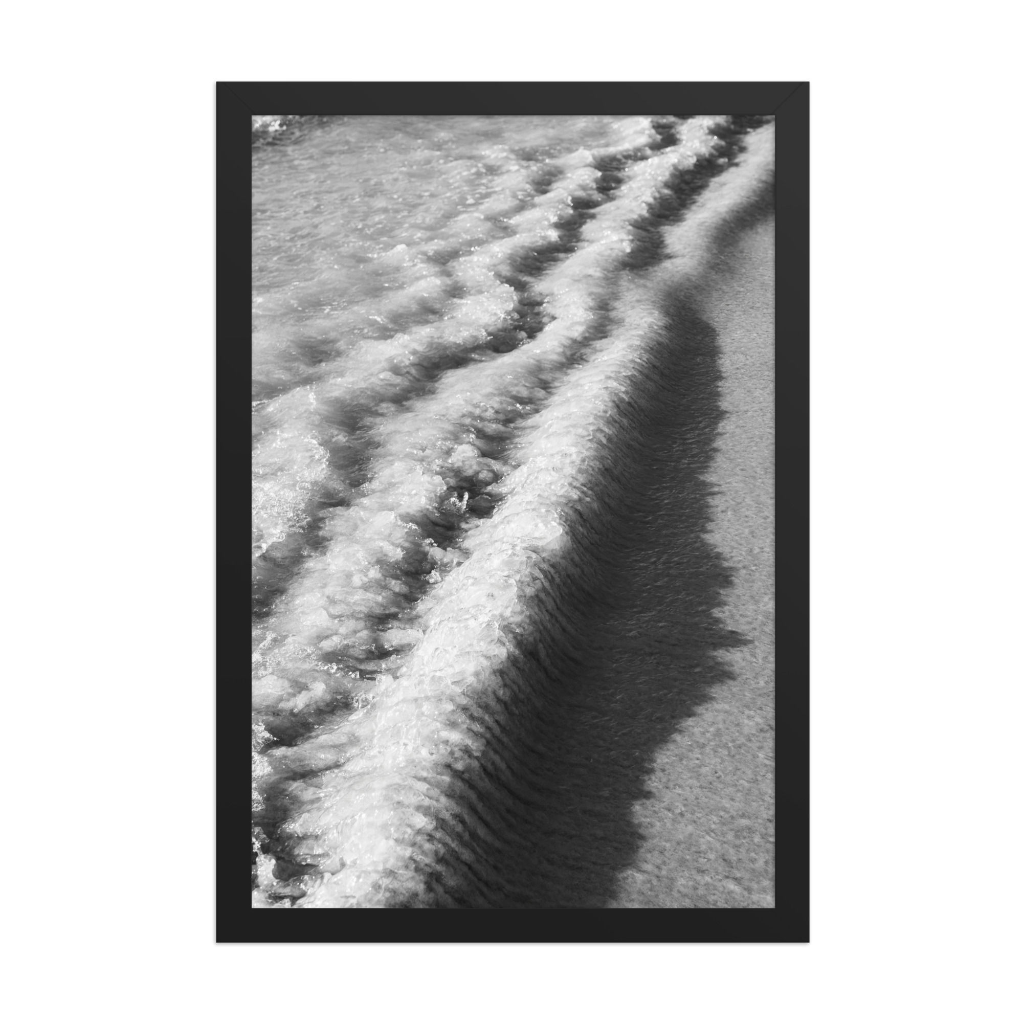 Foamy Shoreline Wave in Black and White – Luster Photography Print