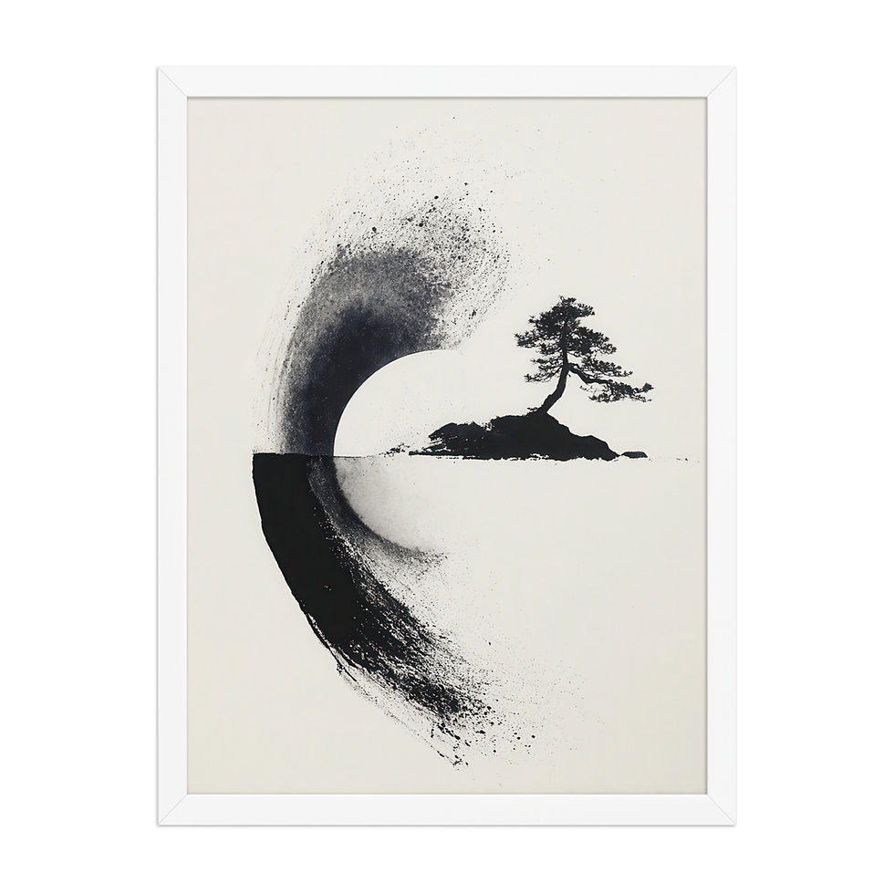 Thumbnail: Japandi Sumei-e Japanese Ink Inspired Print