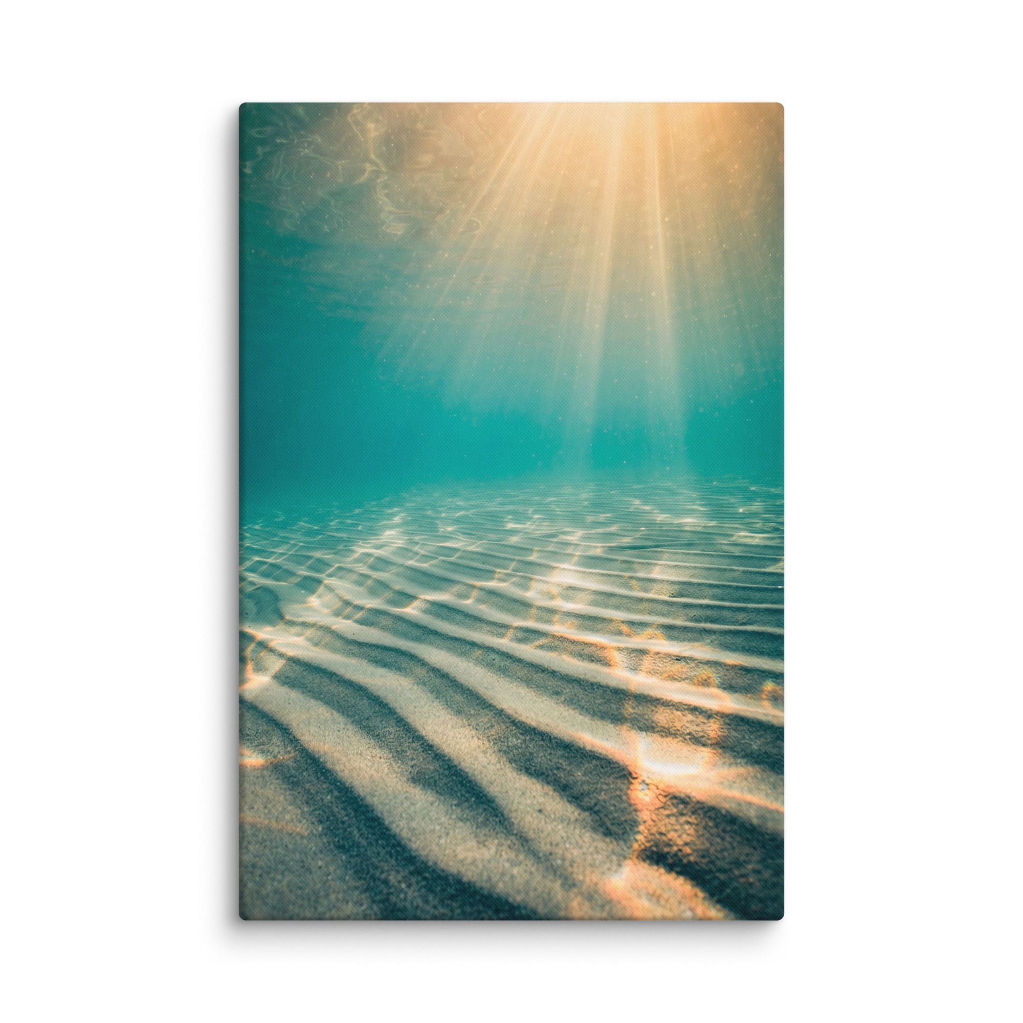 Underwater Sunlight Canvas - Peaceful Ocean Floor Photography Wall Art