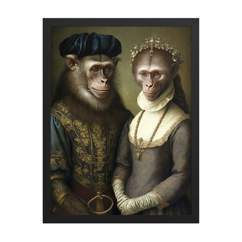 Thumbnail: Aristocratic monkeys | funny animal wall art for home
