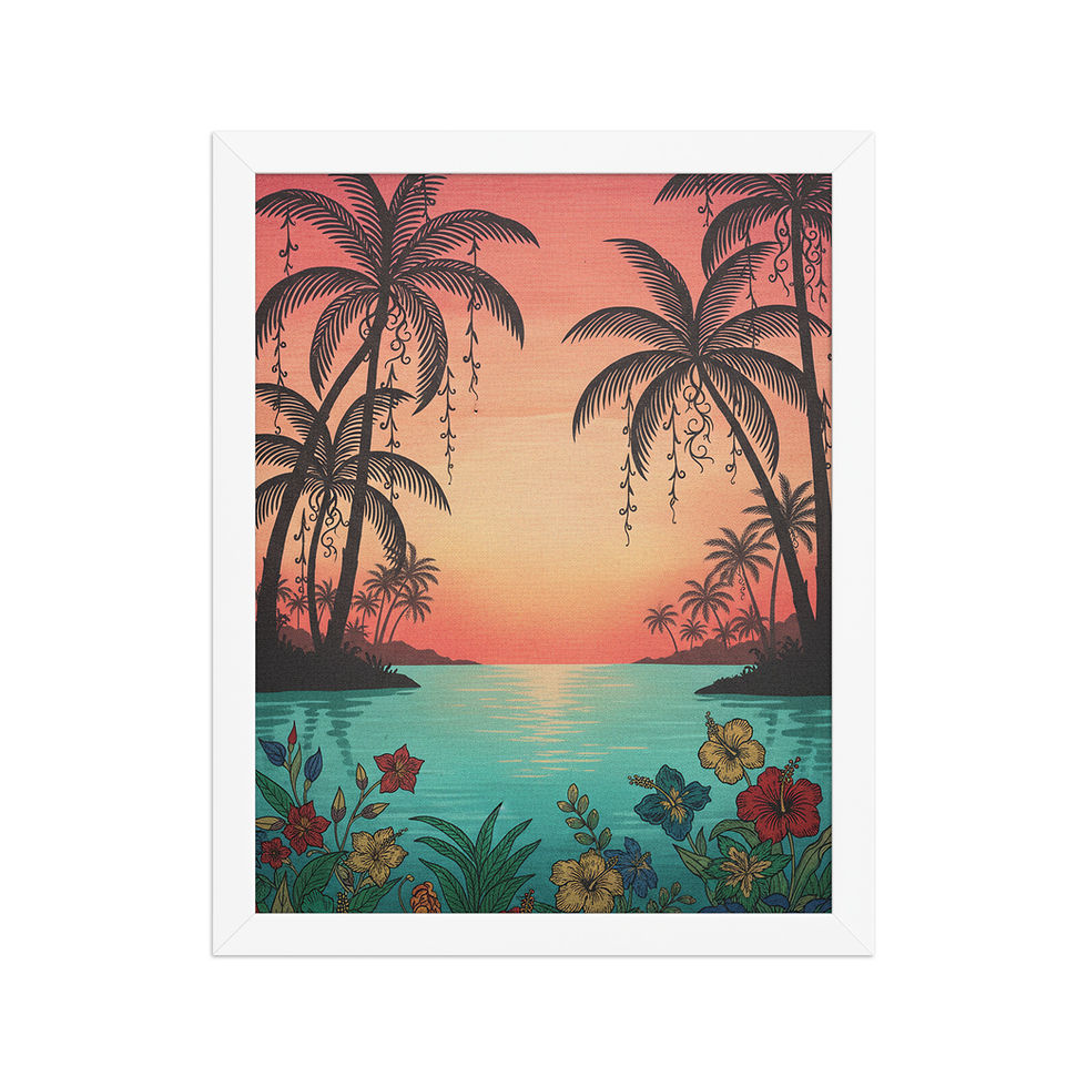 Thumbnail: Jungle Lagoon Colorful Art Print
