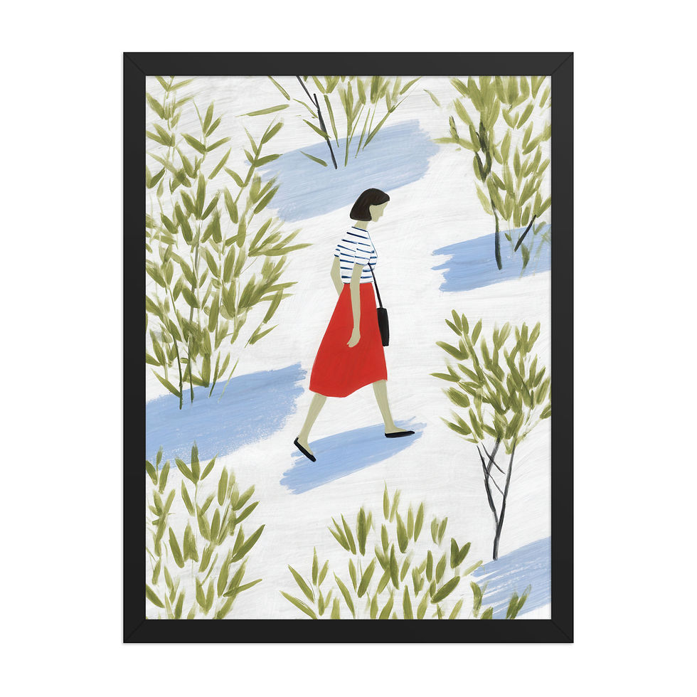 Thumbnail: Contemporary Gouache Wall Art - Framed Elegance