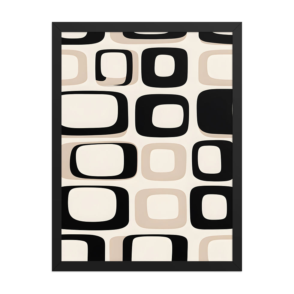 Thumbnail: Rounded Squares Framed Neutral Print