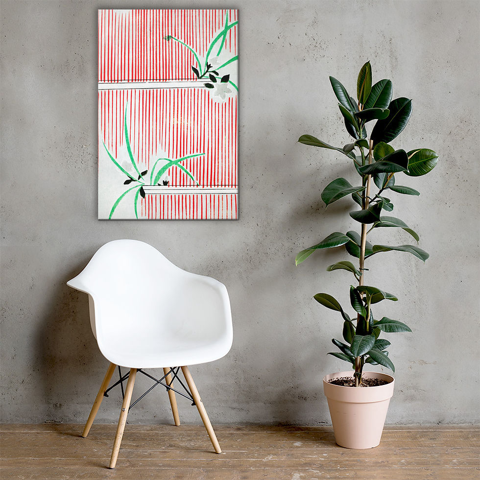 Thumbnail: Orchid Grass Over Crimson Rain – Shin Bijutsukai Canvas Print