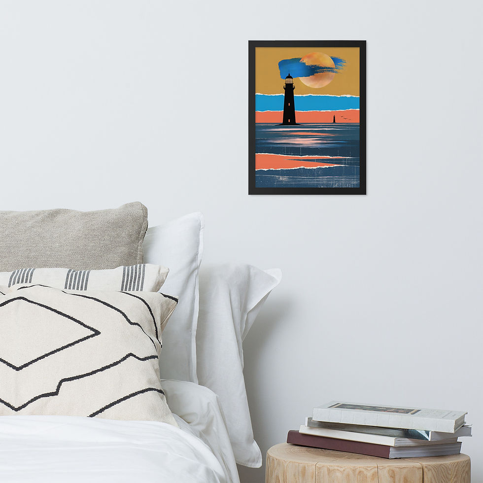 Thumbnail: The Two Lighthouses Framed Wall Art