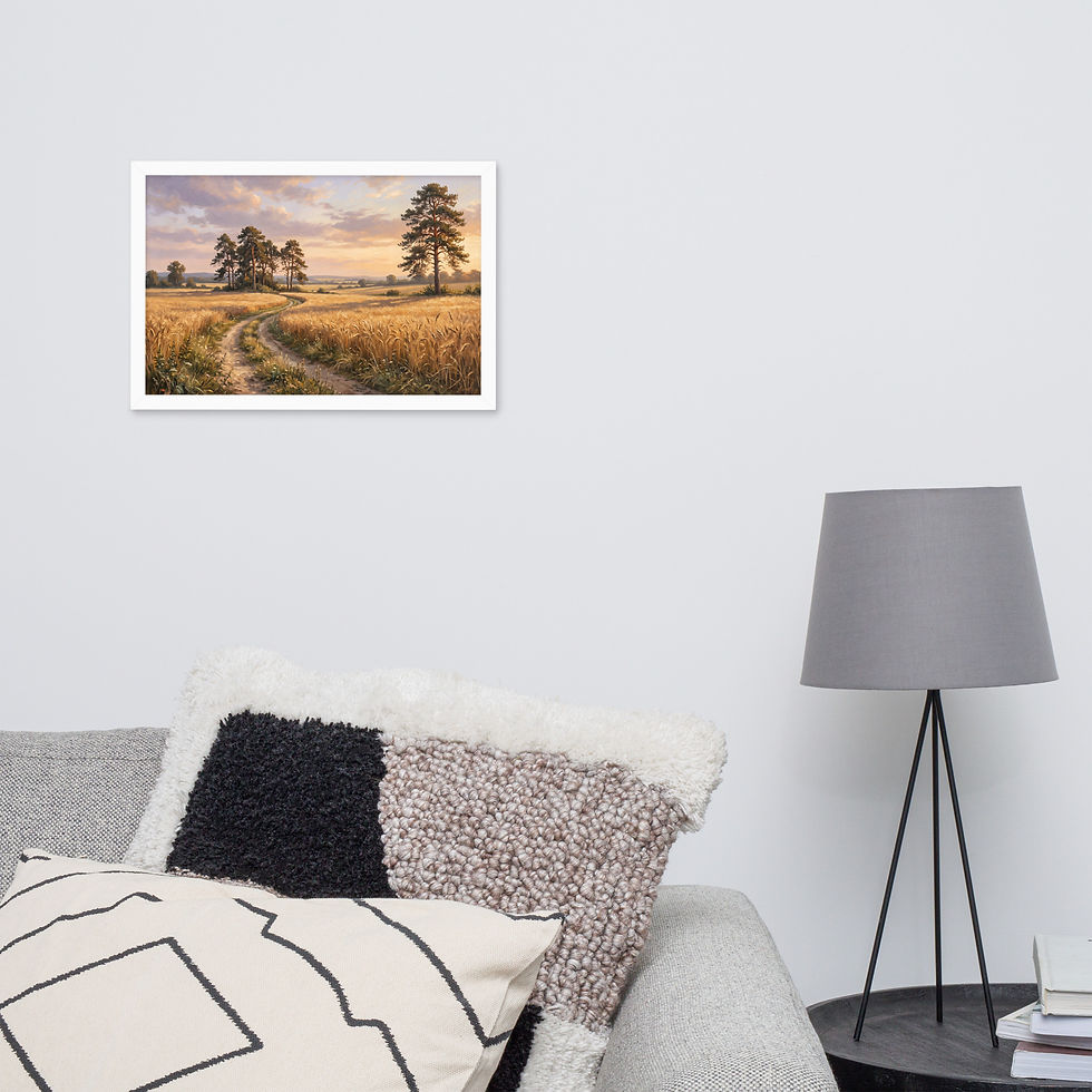 Thumbnail: Golden Wheat Field Landscape Painting Print