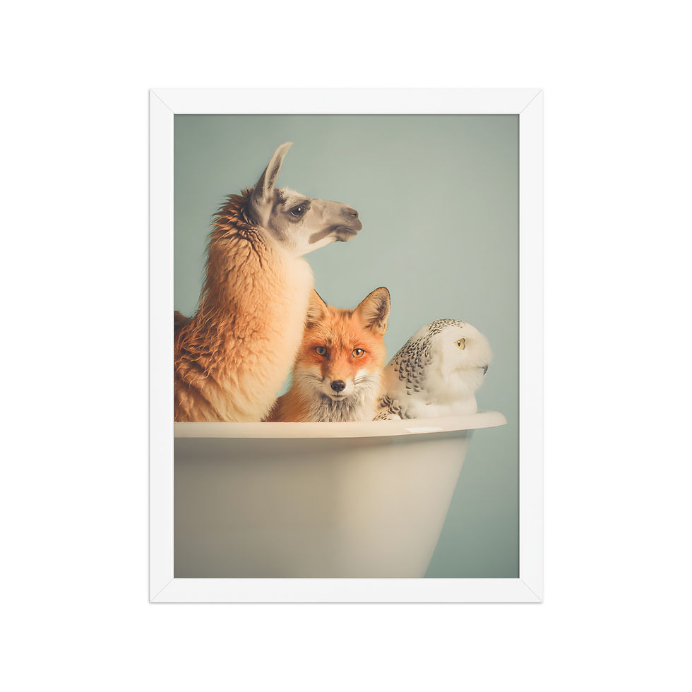 Thumbnail: Animals in the Bath Art Print for Home