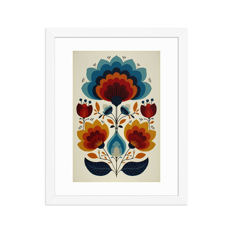 Thumbnail: Scandinavian Inspired Botanical Wall Art - Folk Style Decor