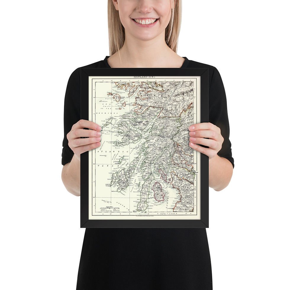 Thumbnail: North West Scotland Antique Framed map