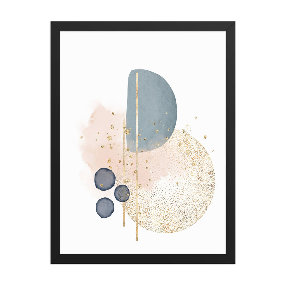 Thumbnail: Pastel Shapes Framed Art — Gentle Abstract Composition  