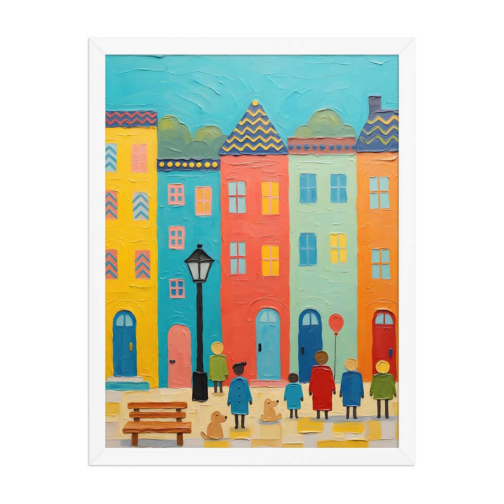 Thumbnail: Colorful Town Houses Framed Print