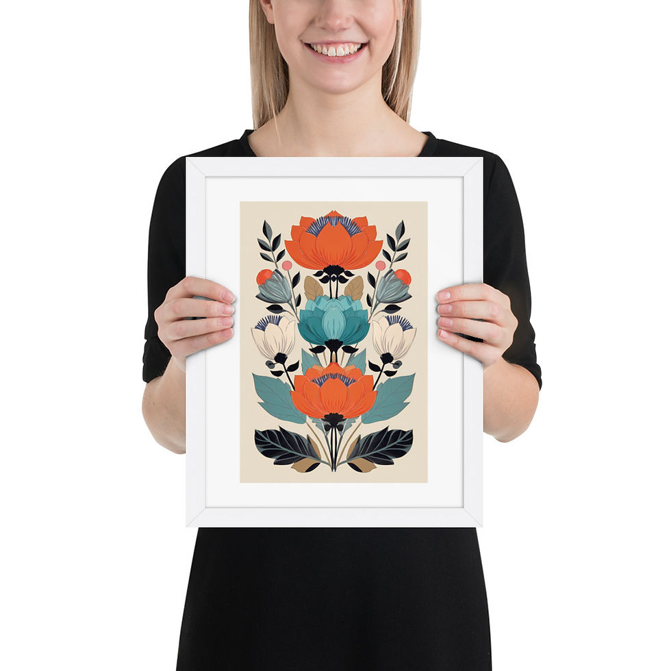 Thumbnail: Scandinavian Inspired Botanical Wall Art - Folk Style Decor