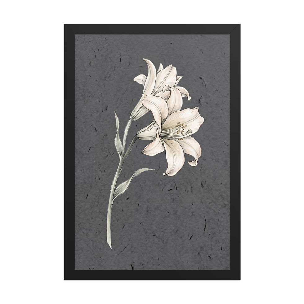 Thumbnail: Elegant White Lily Botanical Art on Dark Background Wall Art