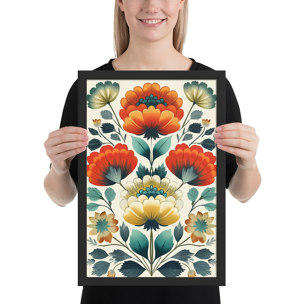 Thumbnail: Botanical Folk Wall Art - Scandinavian Charm for Your Space