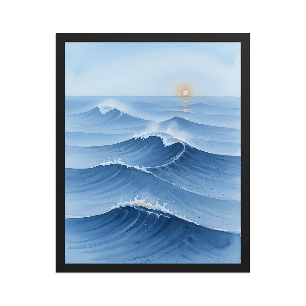Thumbnail: Blue Waves at Sunset Art Print