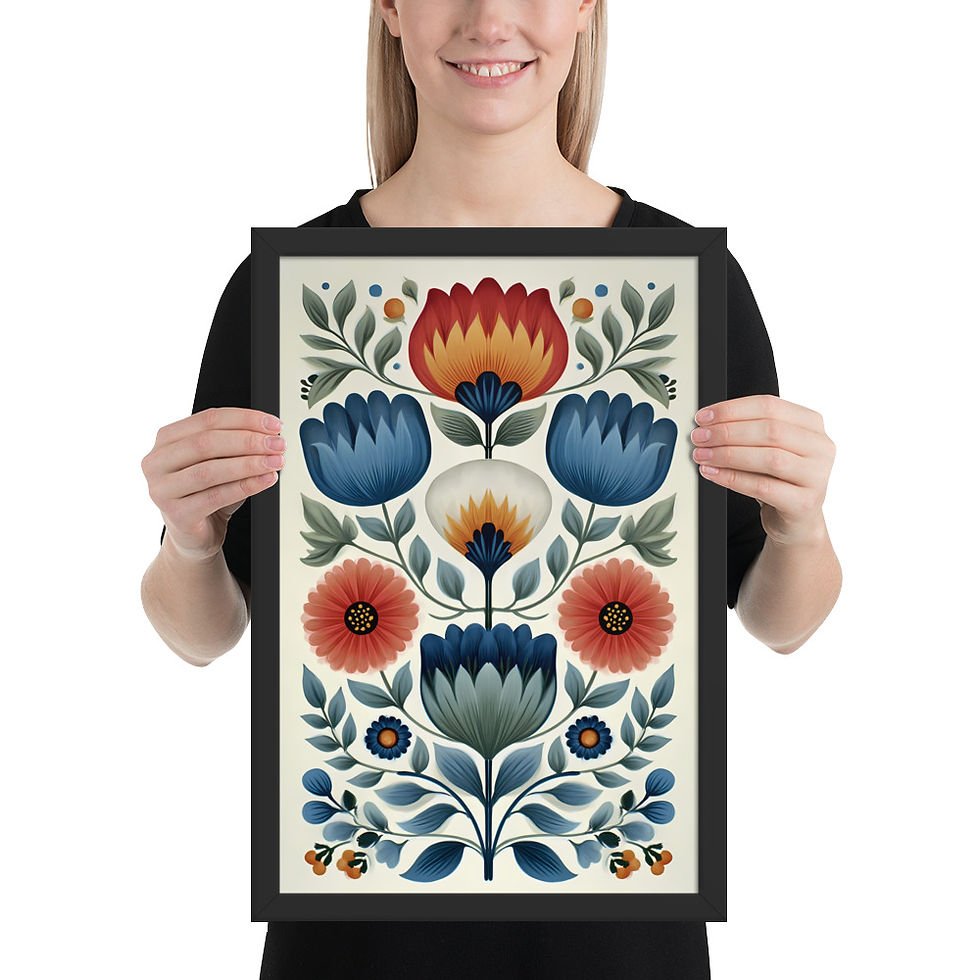 Thumbnail: Folk Botanical Wall Art - Scandinavian Design for Nature Lovers