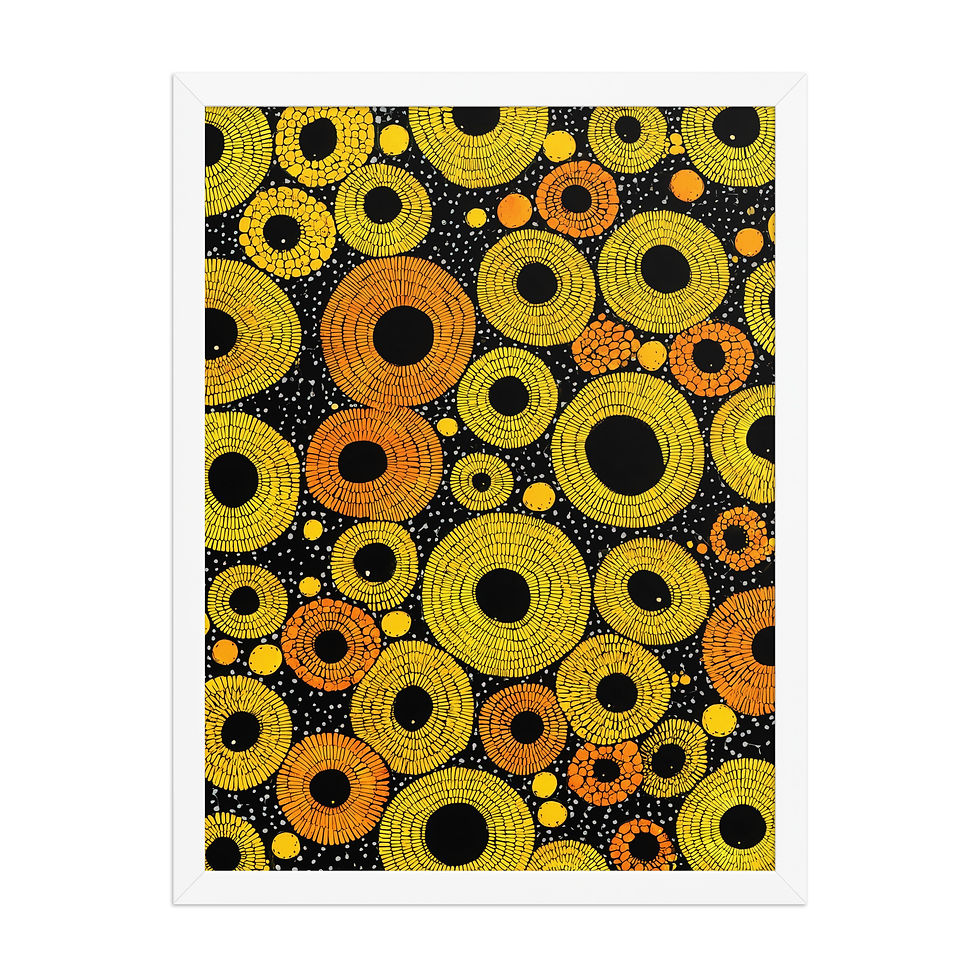 Thumbnail: Bold Geometric Gouache Print - Stylishly Framed