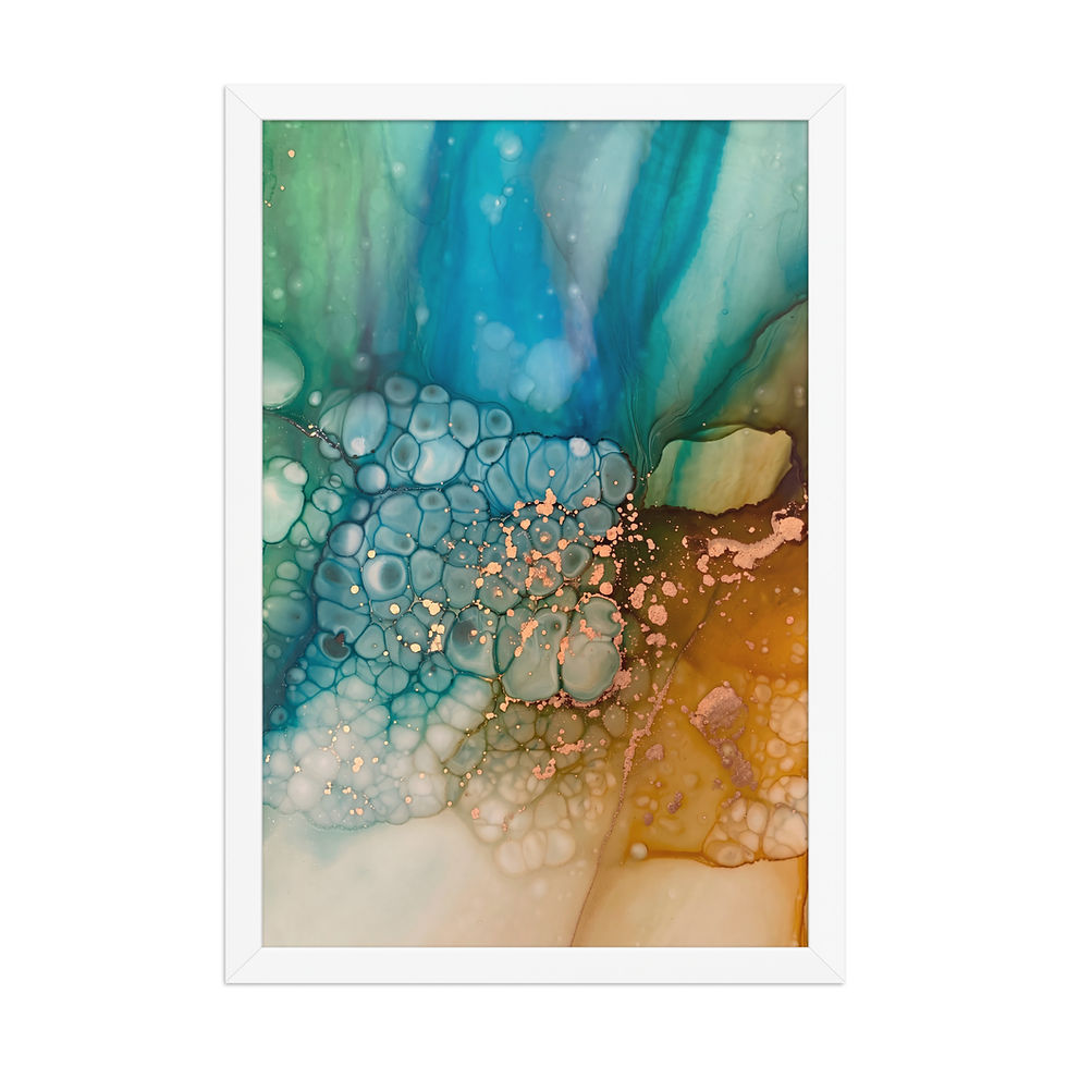 Thumbnail: Acrylic Ink Drop Framed Abstract Mega Wall Art
