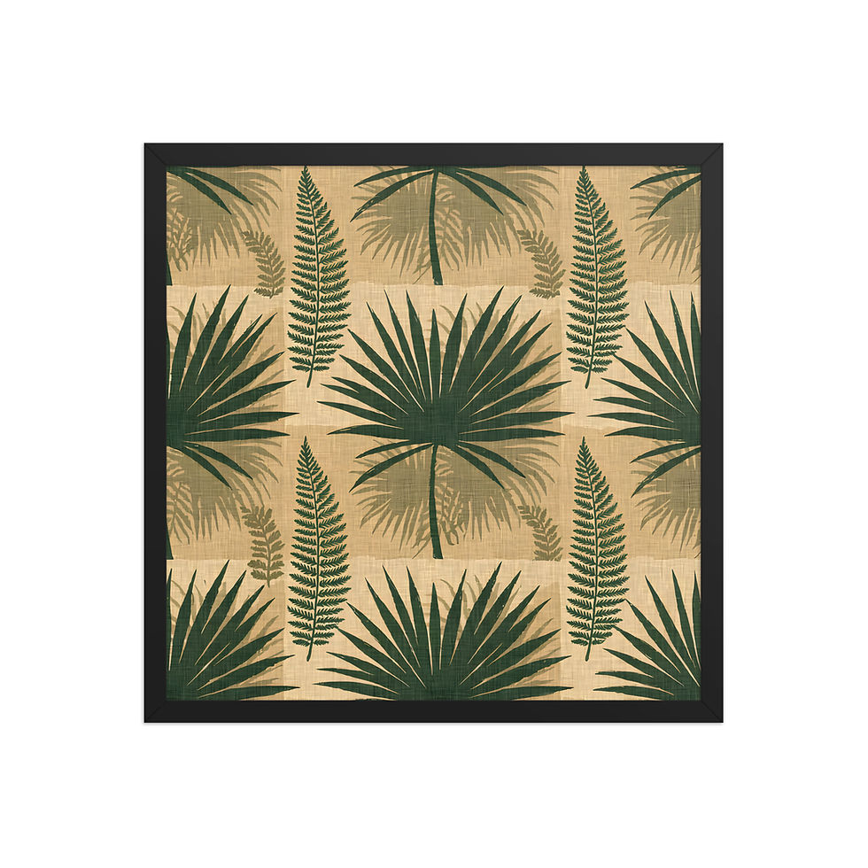 Thumbnail: Fern and Palm Frond Framed Botanical Print