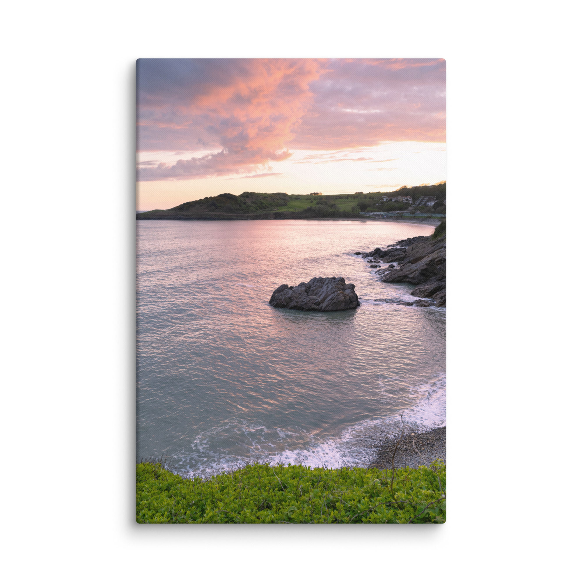 Coastal Sunset Bay Canvas Print for Peaceful Seaside Landscape Decor